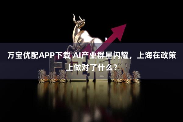 万宝优配APP下载 AI产业群星闪耀，上海在政策上做对了什么？